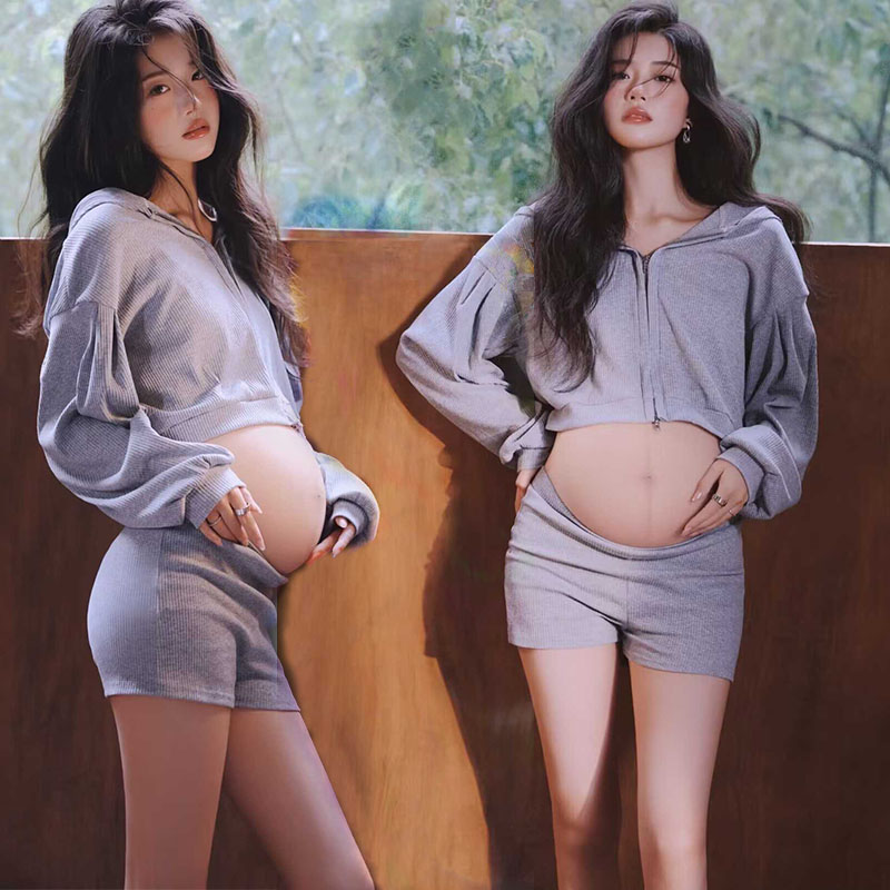 艾美影赏辣妹风孕妇照服装