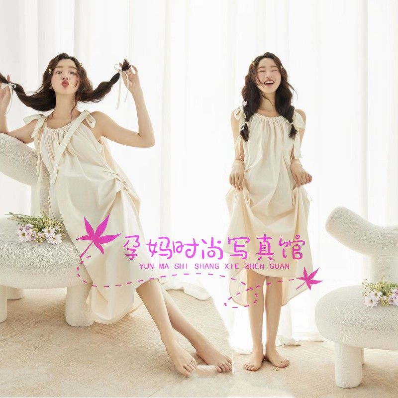 孕妇写真时尚仙女吊带裙小清新