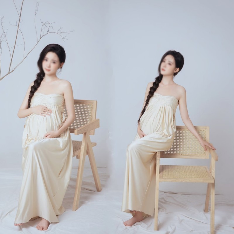 艾美影赏孕妇摄影抹胸裙