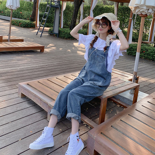 减龄牛仔背带裤女春秋连体ins夏