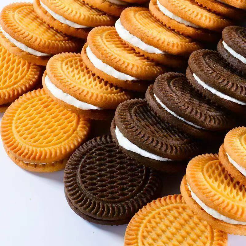 奶油夹心饼干香蕉水果味早餐解馋小零食休闲散装整箱批发独立包装