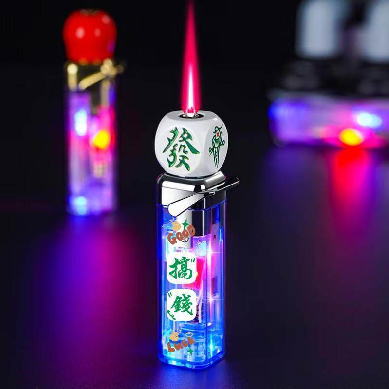 新款发光旋转充气防风打火机