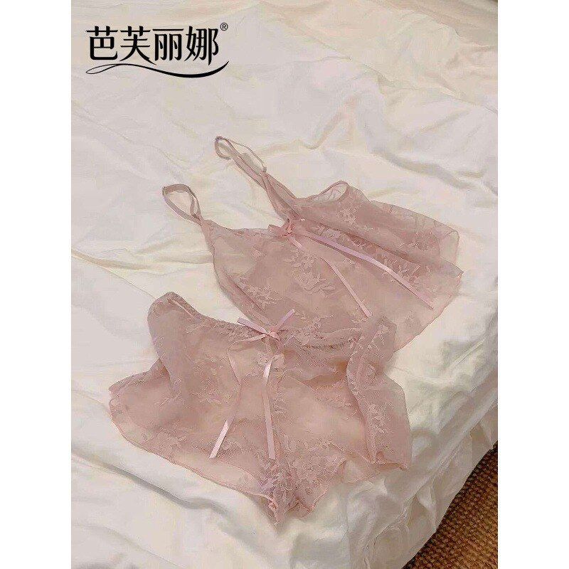 买到的我的人生纯欲美衣~透明网纱法式婴儿软蕾丝吊带女睡衣套装