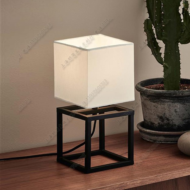 设计师方形简约现代新中式别墅书房台灯卧室床头灯酒店样板间灯具