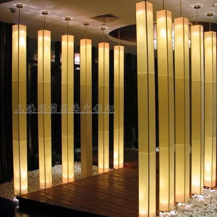 现代新中式酒店会所走道立柱灯别墅过道装饰灯具样板间非标定制灯