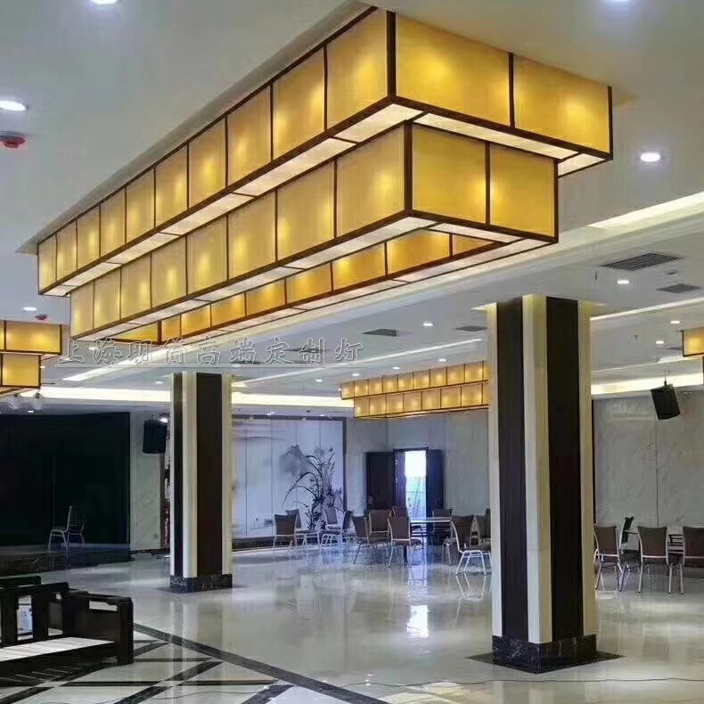 长方形布艺新中式吸顶灯大厅灯具