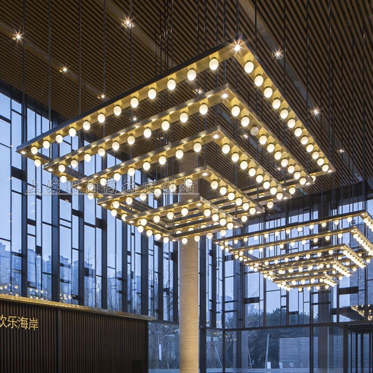 现代中式风宴会厅售楼处大吊灯