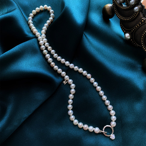 《素菊》2024年M家同款天然无核淡水珍珠锁骨项链女雏菊925纯银扣