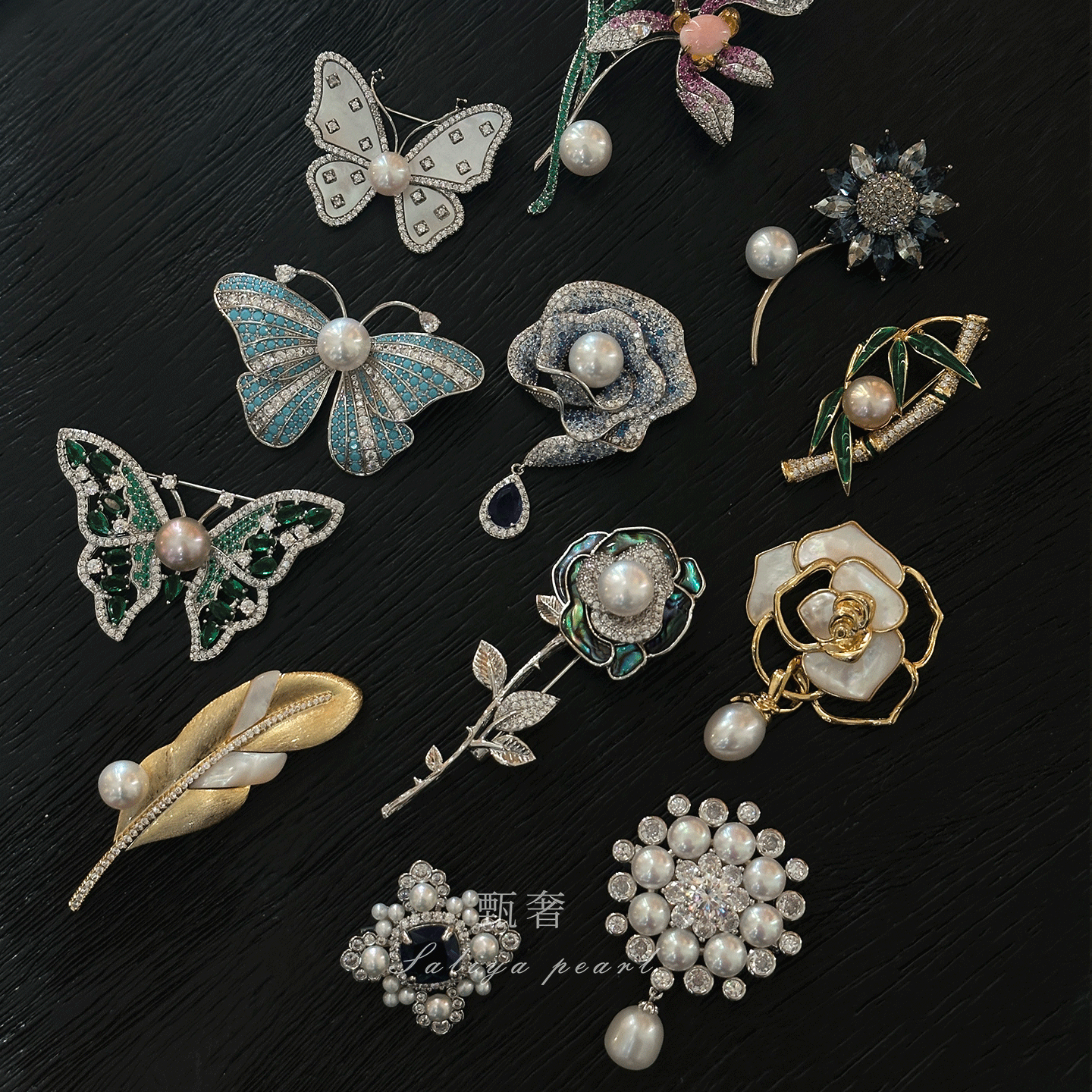 甄奢天然淡水珍珠胸针孤品清仓