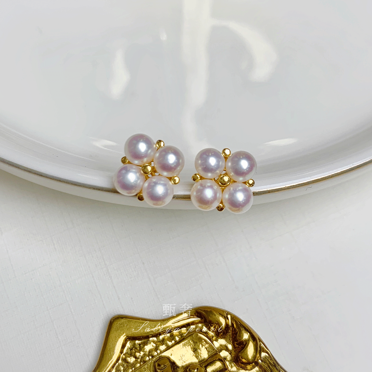 《四季》精工纯银天然淡水Ak珍珠耳钉经典四珠百搭精致通勤耳饰女,珠宝/钻石/翡翠,耳饰,淘宝优惠券,粉丝福利购,淘宝优惠卷