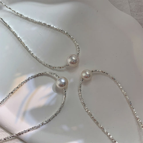 甄奢爆款碎银子淡水珍珠项链