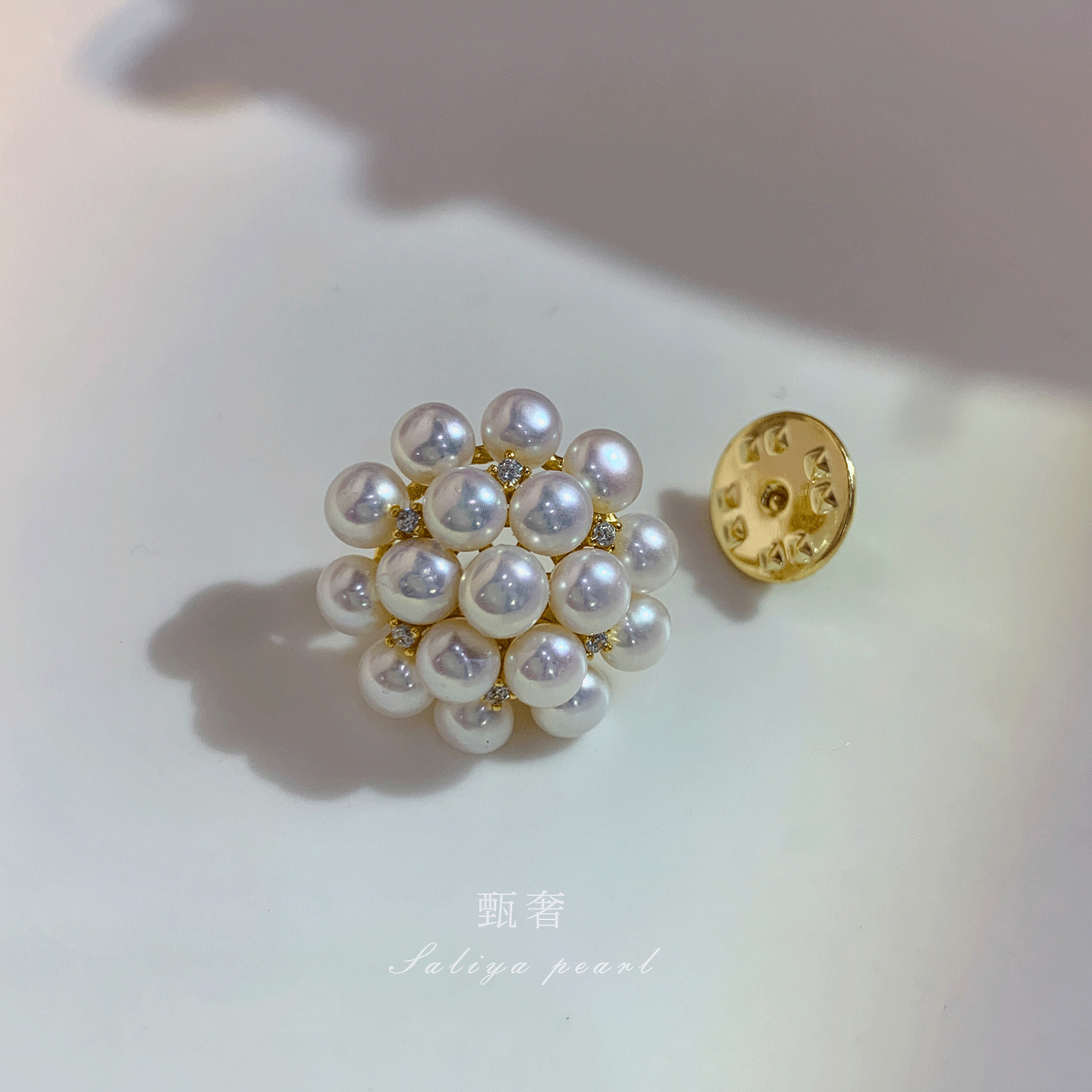 《玉盘花开》天然极光淡水珍珠高档胸针扣复古花朵配饰教师节送礼,珠宝/钻石/翡翠,胸饰,淘宝优惠券,粉丝福利购,淘宝优惠卷