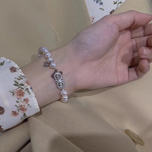 《叮咛》天然强光淡水珍珠手链M家经典款925纯银扣气质名媛风女