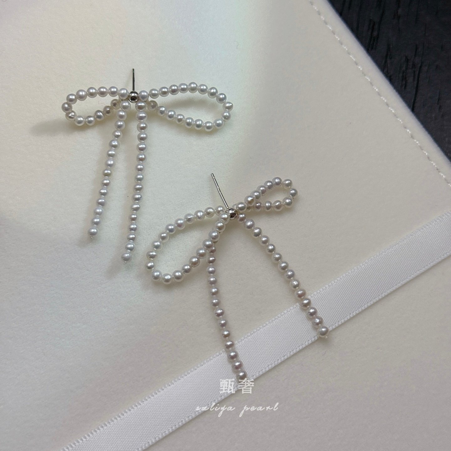 《甜心蝴蝶结》天然淡水小珍珠手工蝴蝶结耳钉小众温柔耳饰纯银,珠宝/钻石/翡翠,耳饰,淘宝优惠券,粉丝福利购,淘宝优惠卷