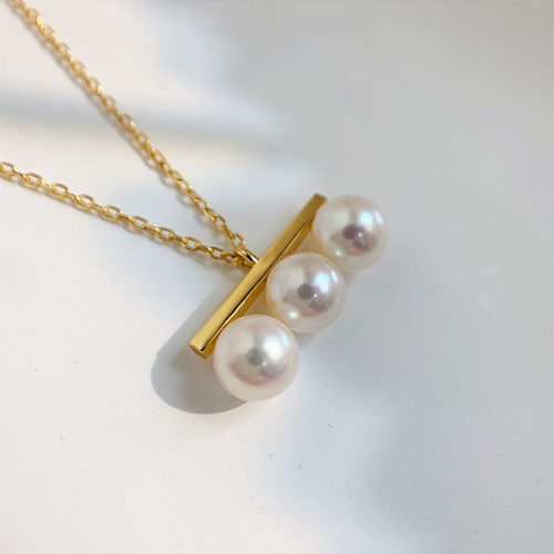 甄奢珠宝平衡木三珠戒指项链