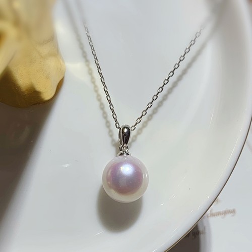 《默》12-13简约瓜子扣单颗白色淡水珍珠吊坠项链精工纯银百搭