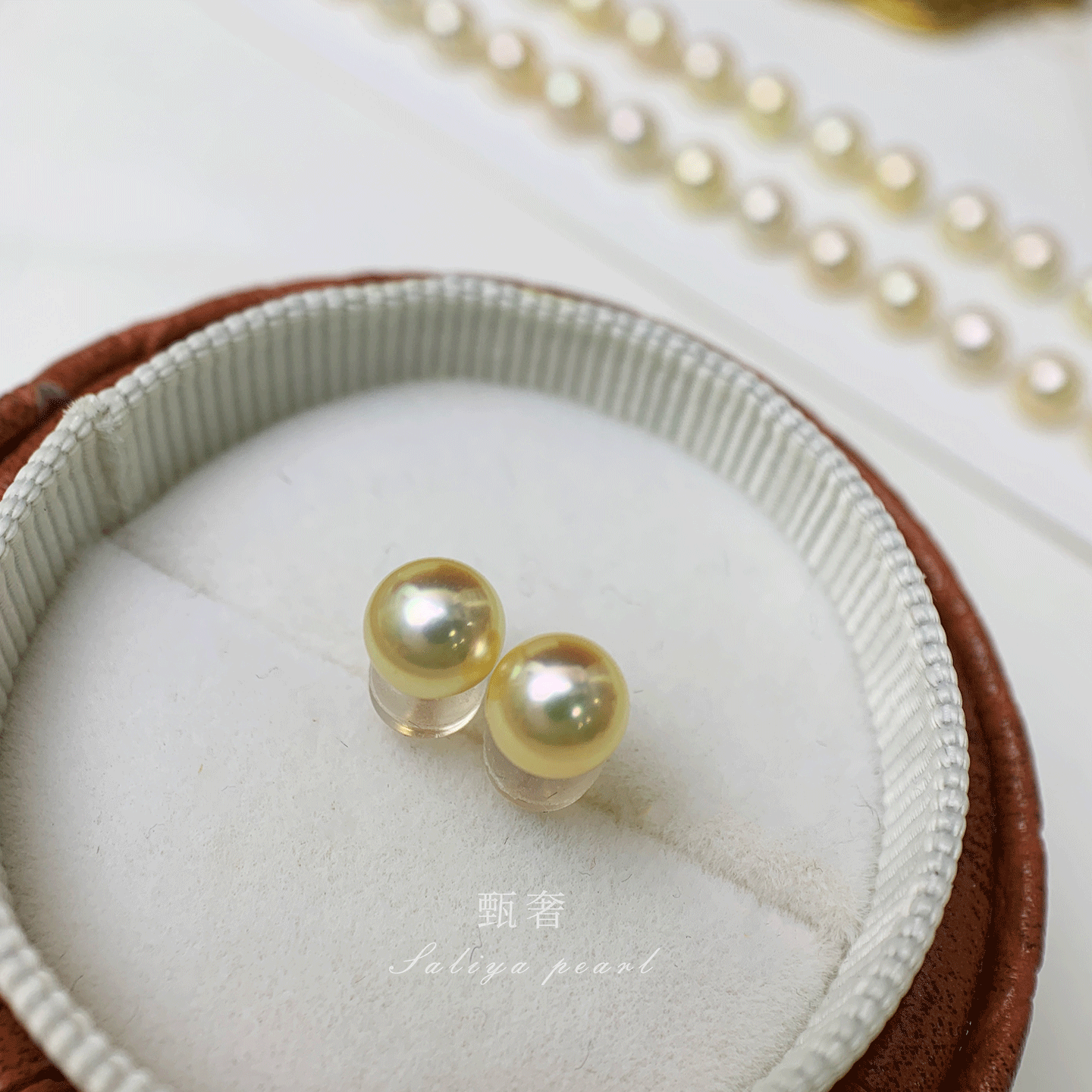 《金秋》6-7mm奶油浅金色akoya耳钉羽黄金日本海珠正圆纯银气质,珠宝/钻石/翡翠,耳饰,淘宝优惠券,粉丝福利购,淘宝优惠卷