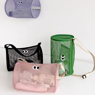 透明网纱手提袋果冻游泳包防水沙滩包卡通收纳包泳衣便当包放浴巾