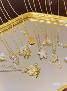 日韩时尚钛钢项链ins高级感轻奢小众设计吊坠颈链简约百搭锁骨链