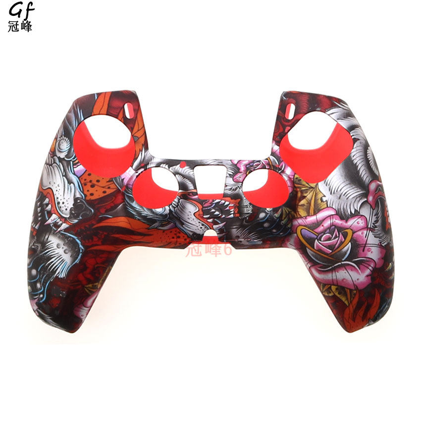 PS5 실리콘 커버에 적합 PS5 무선 핸들 컬러 스프레이 보호 커버 미끄럼 방지 및 내한 핸들 실리콘 커버