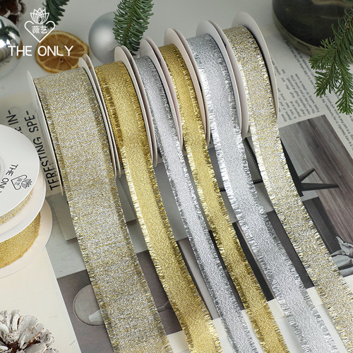 金葱绒带薇艺圣诞礼物包装织带