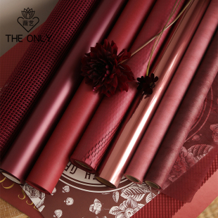 材料 纸防水纸质艺术纸DIY鲜花花艺包装 薇艺 凡尔赛复古红系列包装