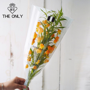 纸 薇艺50张英文鲜花多只袋 小包装 袋 ins花艺包花纸 单支花束包装