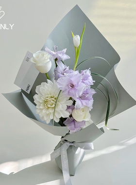 薇艺 高级灰色系花束包装纸灰色卡纸硬挺纸鲜花花艺礼品包装材料