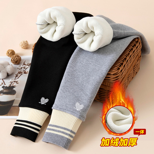 女童打底裤加绒加厚秋冬款一体绒保暖棉裤儿童冬装中大童外穿裤子