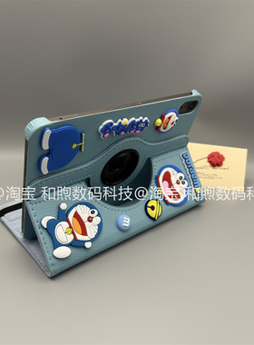 哆啦a梦适用2017款iPadPro保护套10.5英寸A1701旋转支架防摔平板电脑壳苹果ipadpro105钢化膜a1709翻盖保护壳