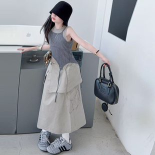 【酷哒仔】女童高级感上衣半身裙子两件套装2026夏季中大童女孩子