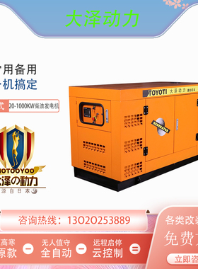 大泽动力50KW静音柴油发电机 TO52000ET 大型柴油机组 牧区农村用