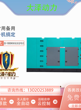 大泽动力300KW静音柴油发电机组 TO320000ET 大型柴油机 整套机组