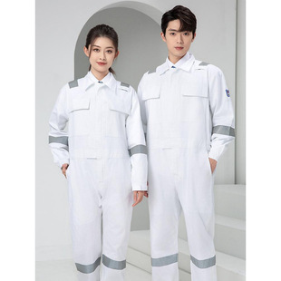 海运船员反光条纯棉连体工作服长袖男夏季耐磨电焊船厂车间劳保服