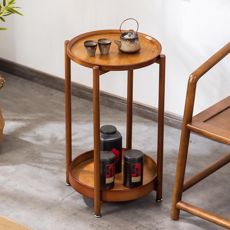 边几圆形茶水架中古小茶几