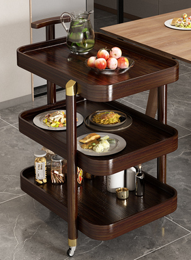 可移动餐车竹茶水小推车中式沙发边几角几侧边柜小茶几茶台边桌子