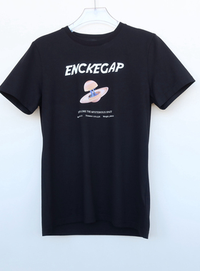 拉PT系列S/M/L/XL专柜男装夏纯棉胶印印花圆领短袖T恤2A2496黑色