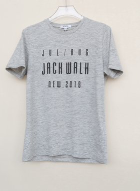 拉JW系列专柜男装 夏季薄柔段染棉纱圆领短袖T恤2A3546夹花灰