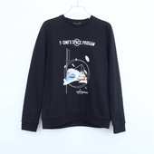 拉夏PT专柜撤柜正品 男情侣春秋冬高级纯棉修身 套头卫衣2A2690黑色