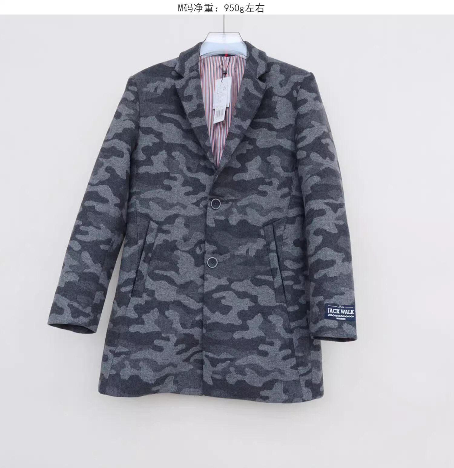 拉夏JW系列撤柜正品男装秋冬高档厚柔羊毛毛呢西装外套8B3272中灰