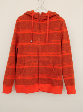 拉JW系列M170专柜断码男春秋连帽开衫针织毛绒毛线卫衣2A805橙色