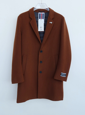 拉夏JW系列撤柜正品男装冬商务高级羊毛双面呢棉衣大衣2A3739咖啡