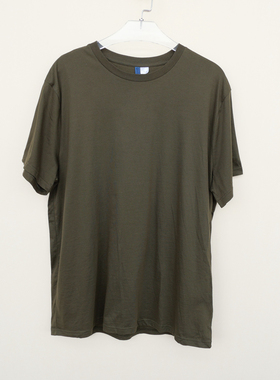 H系列185/116A超大号断码 男夏季薄舒适纯棉圆领短袖T恤5816军绿