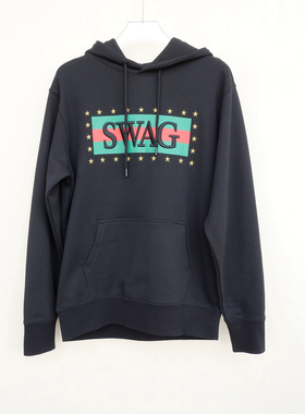 拉夏PT大牌撤柜正品男装秋冬高档纯棉加厚连帽套头卫衣2A2830黑色