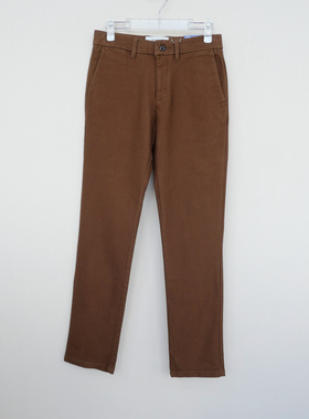 拉JW系列29#专柜断码男秋冬厚柔磨毛修身直筒休闲长裤5A301深咖