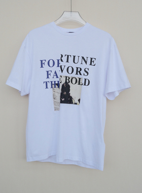 拉PT系/S专柜断码男装夏纯棉高支高档宽松圆领短袖T恤5A3304白色