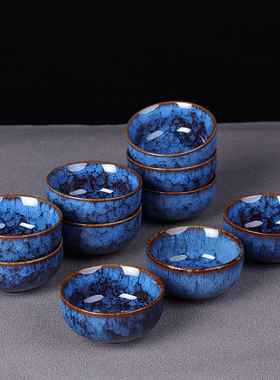 窑变茶杯陶瓷6个装品茗杯 家用茶具功夫茶杯10只茶杯子茶盏喝茶