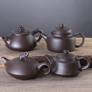 紫砂茶壶泡茶家用原矿紫泥功夫茶具单个紫砂壶半手工大小容量茶器