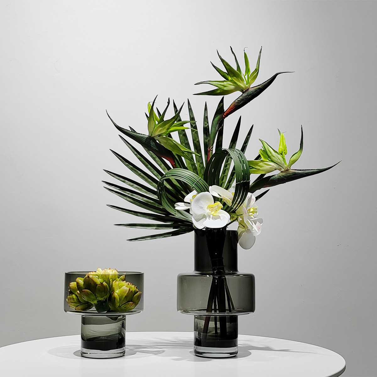 样板房轻奢摆件餐桌售楼处仿真花艺现代简约客厅玻璃花器假花摆设,家居饰品,仿真花/假花,淘宝优惠券,粉丝福利购,淘宝优惠卷