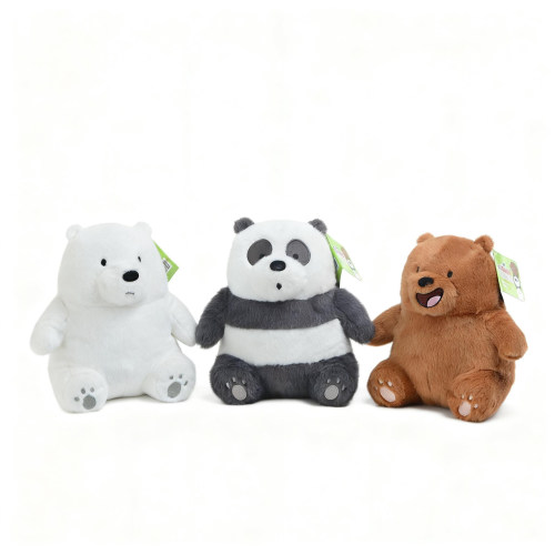 韩单正品咱们裸熊We Bare Bears毛绒玩偶25CM大号超可爱三只裸熊